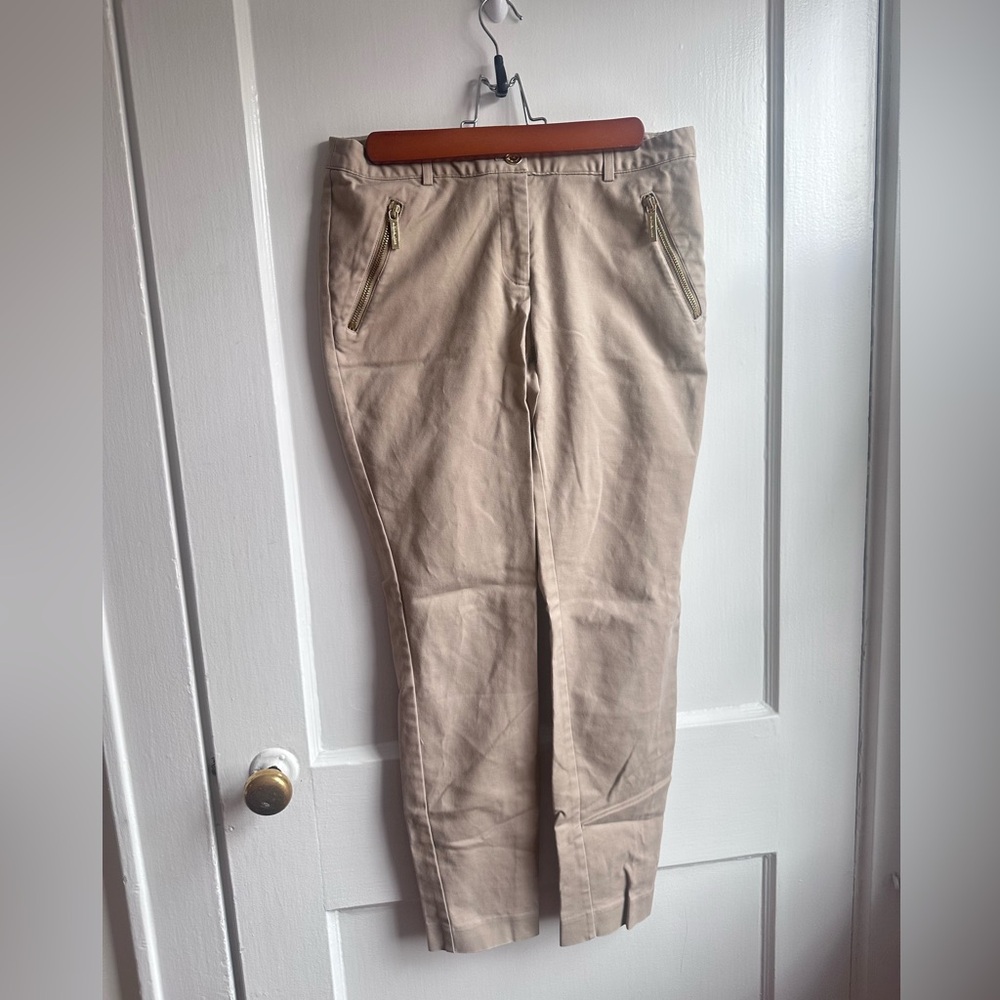 MICHAEL Michael Kors Khaki Chinos with Zipper Pockets